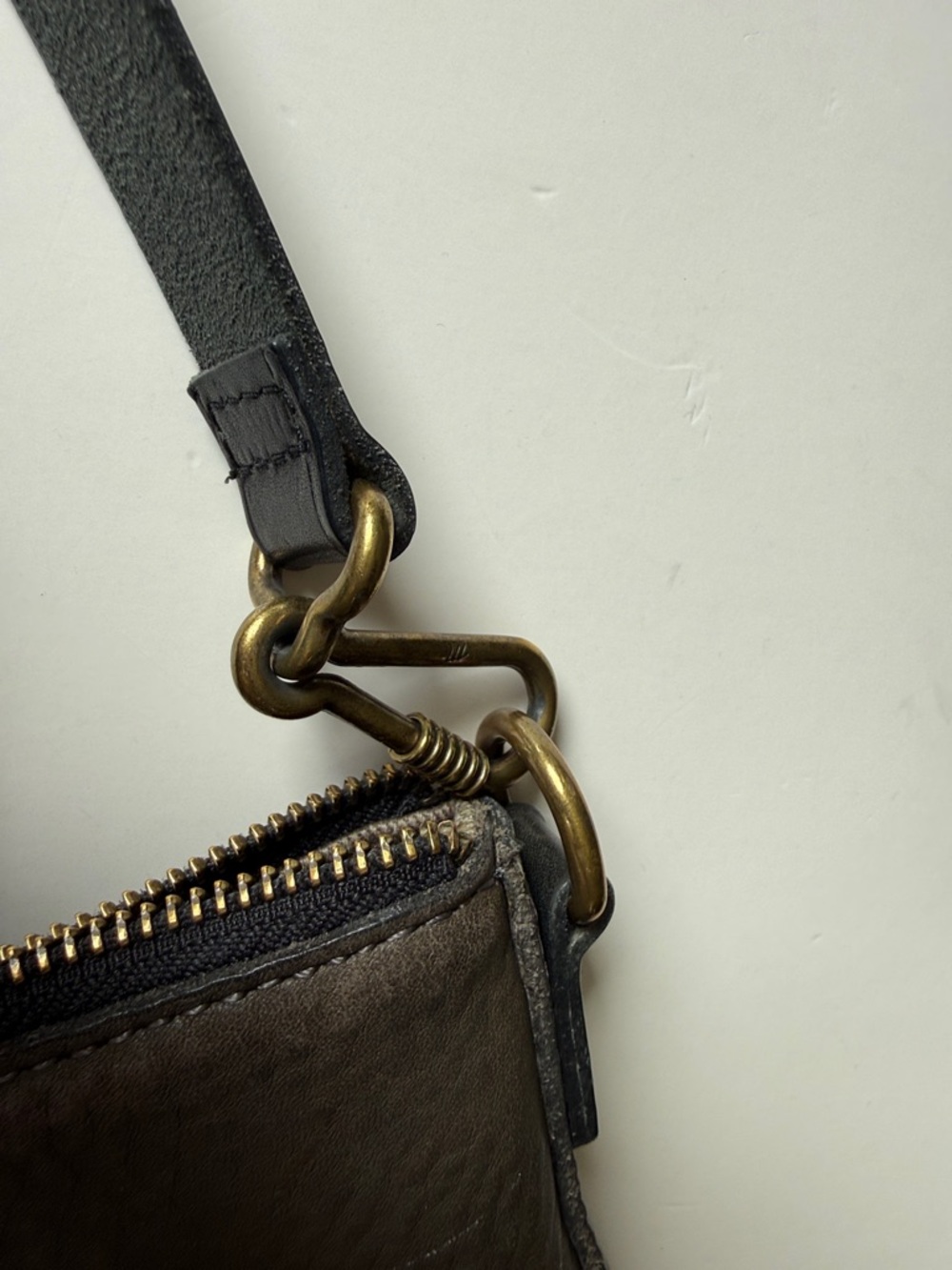 Madewell Pebbled Leather Transport Mini Convertible Shoulder Bag - Gray/Black - Picture 9 of 16